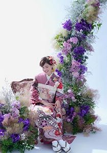 パープル　振袖　紫