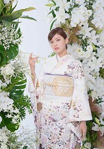 白　紫　振袖