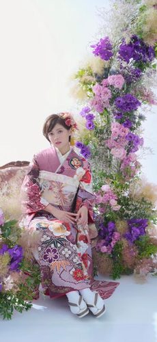 パープル　振袖　紫